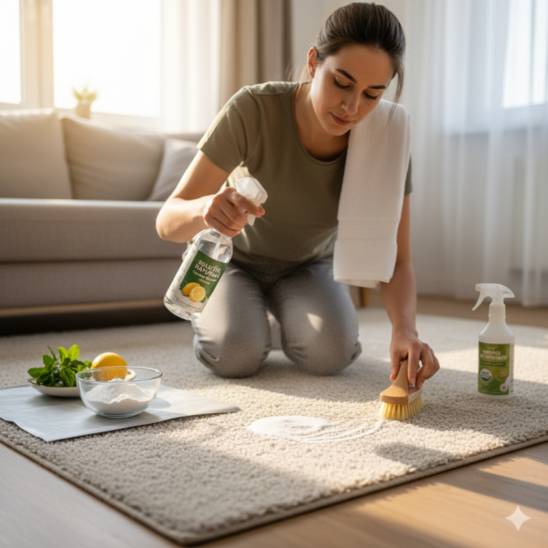 Curățarea covoarelor acasă: soluții naturale și produse recomandate