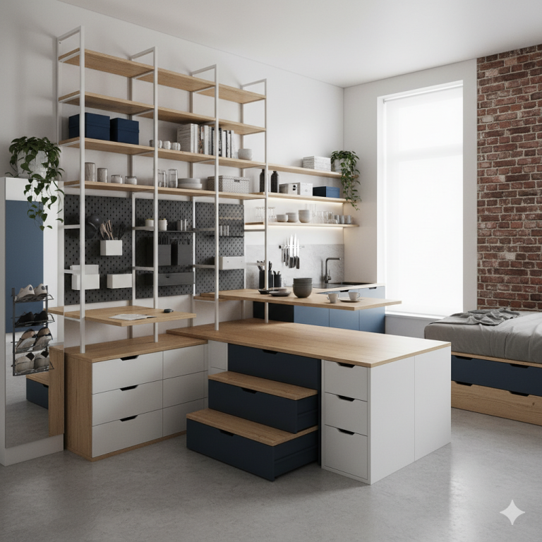 Idei inteligente de depozitare pentru apartamente mici moderne