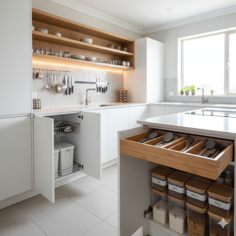 Organizarea bucătăriei: idei practice pentru un spațiu modern și ordonat
